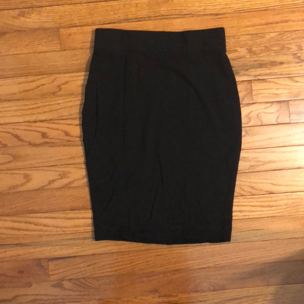Black cotton pencil skirt